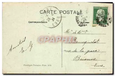 Najac — Vista da Estação de Trem em voo e os Pontes sobre o Aveyron — Fototipia Tarnaise, Poux, Albi, n°494 — Verso