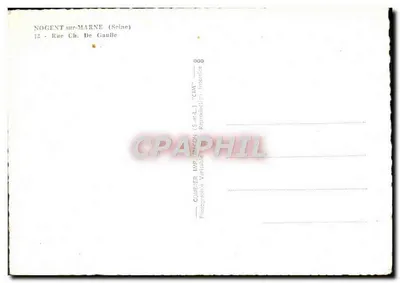 Widok ulicy Charles de Gaulle w Nogent-sur-Marne — Société Générale i hotele — wydawca COMELIER IMP. (S.-et-L.) — Rewers