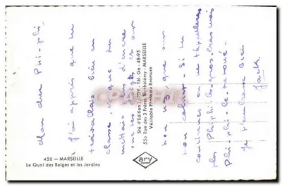 Het Quai der Belgen en de Tuinen — Marseille — Editeur Tardy — Achterkant