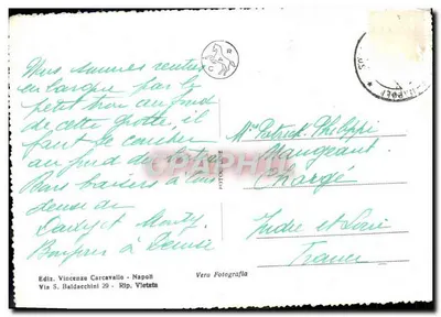 Capri - Grotta Azzurra — widok z wnętrza jaskini z łódkami — wyd. Vincenzo Carcavallo, Napoli — Rewers