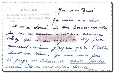 Angers — Zamek i Statua Króla Renego — Étél — Rewers