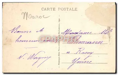 Bilhete postal antigo Mostaganem Place De La Republique — Verso