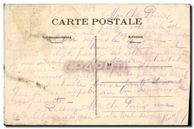 Bilhete postal antigo Connerre Rue Nationale — Verso