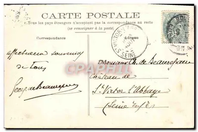 Castelo de Bosguerard (Eure) — Lado Sul — Editor F. Jourdanville, n° 428 — Verso