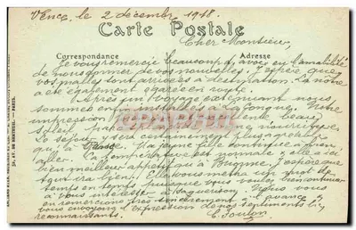 VENCE (Alpes-Maritimes) — Rue Pisani — Editor JND Hot, n° 1299 — Verso
