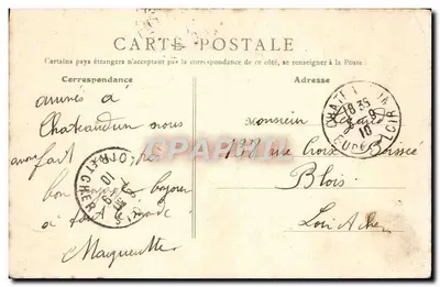 Vendôme - Hotel de Ville - Rue de la Poterie — B. F., PARIS — Verso