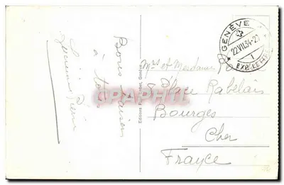 Genève — Monument Brunschwig et la Rade — Éditions Paul Label, Genève, n°14 — Verso