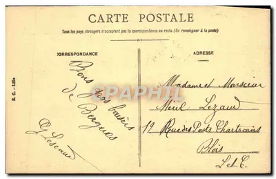 Bergues (Nord) — O Square Sapelier, o antigo Mont de Piété e a Igreja Saint-Martin — Edição J. Patoor — Verso