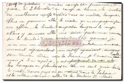 Camp de Manœuvres Griesheim b. Darmstadt — Cité de Baraques — wydawca nieodczytalny — Rewers