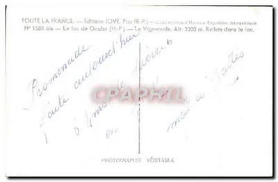 Jezioro Gaube — Wignemale — Wydawnictwo JOVÉ, Pau (B.-P.) — Rewers