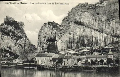 Margens da Meuse — Os rochedos diante de Profondeville — editor não identificado