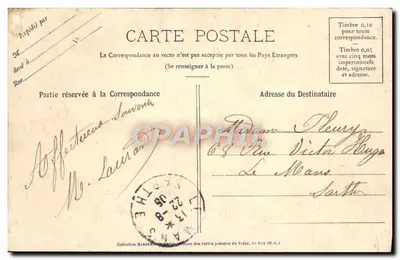 Le Puy - Koloszalna statua NMP Francji — wybudowana w 1860 roku na Rocher Corneille — "Le Velay Illustré" nr 47, zdjęcie M. B. — Rewers