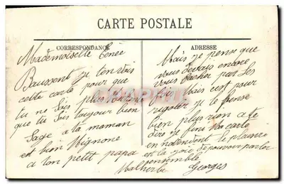 Stara pocztówka Bordeaux — Statua Gambetta i Alei Tourny — Rewers