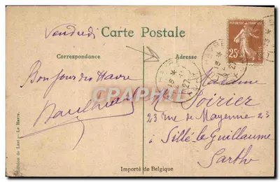 Paquebote La France, Havre—New York — Édition de Laet — Verso