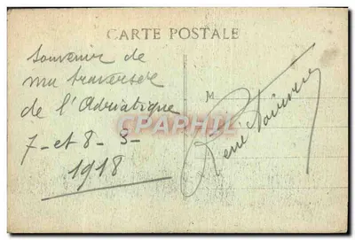 Cruiser blindado D'Entrecasteaux — Campanha da Oriente 1914-1918 — H. Crimaud Fils & Cie, Rue Mazendoot, Marsela — Verso