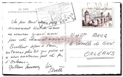 Paris — A Ponta da Cidade e os Pontes — Chantal — Verso