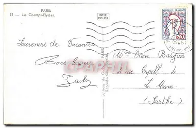 Champs-Élysées — Paryż — Wydawnictwo Globe — Rewers