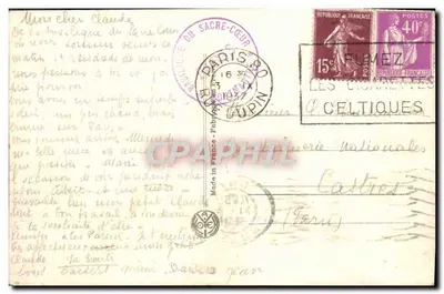 Paris à noite — A basílica do Sagrado Coração — edição AN — Verso