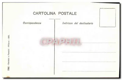 Monumento a Leonardo da Vinci — Milão — editor Garzini e Perzini, n° 7352 — Verso