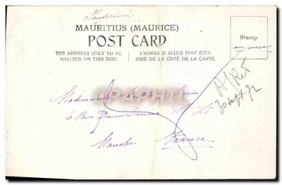 Mauritius — Créole-Malgache Women — A. Arravon, n°99 — Verso