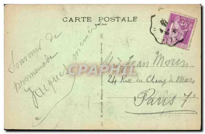 Deauville, "La Plage Fleurie" — vista da praia com cabines e passeantes — editor A. Arnaud, n°14 — Verso