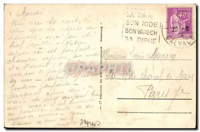 Luc-sur-Mer — As Falésias — Bilhete postal antigo n°17 — Verso
