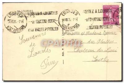 Casa Paternal de Bernadette Soubirous — Lourdes — Édit. P. Duret — Verso