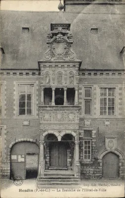 Hesdin (P.-de-C.) — A Bretèche do Hotel-de-Ville — Imp.-Lib. Herbay, Hesdin