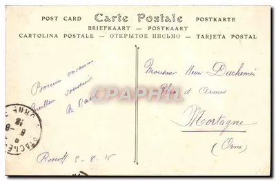 Roscoff — Mar furioso nas rochas da ilha de Batz — Bilhete postal antigo n°1291 — Verso