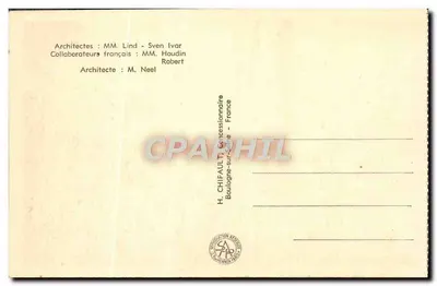 Exposição Internacional de Paris 1937 — Pavilhão da Suécia — H. CHIPAUT, Boulogne-sur-Seine — Verso