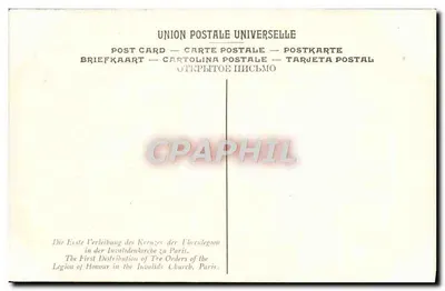 Primeira distribuição das Cruzes da Legião de Honra na Igreja dos Inválidos (14 Julho 1804) — gravura de Debret — n° 62 LL — Verso