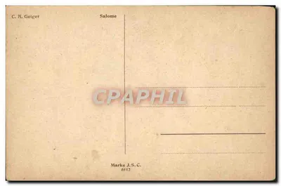 Salomé — pintura de C. A. Geiger — edição J.S.C. n° 6112 — Verso