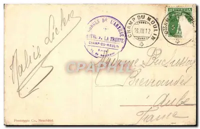 Góry Areuse — Wysoka Skala — Phototypie Co., Neuchâtel, n° 6626 — Rewers