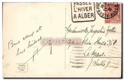 Alger - Boulevard de la République e as Rampes — Edição L. & Y. n°38 — Verso