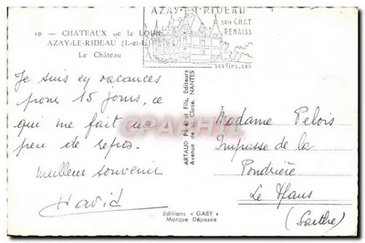 Azay-le-Rideau — Château de la Loire — Éditions Gaby — Rückseite