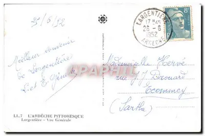 Largentière — Vista Geral — L'ARDÈCHE PITTORESQUE — Verso