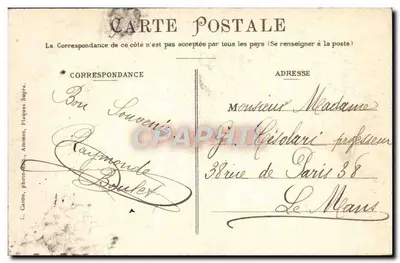 Amiens — Pałac Sądowy — Obiektywy Lacour-Berthier L.C. nr 377 — Rewers