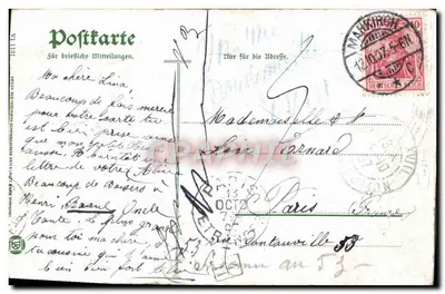 Dwie kobiety w strojach alsackich — Elsässerinnen-Alsaciennes — wydawca nieznany, nr serii VI 1181 — Rewers