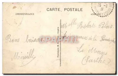 Angers - Ogród Mail. Fontanna. Widok w kierunku Alei Jeanne d'Arc. L. Veyret — Rewers