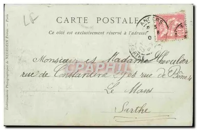 Angers — A Estátua do Rei René e o Castelo — Y. Chevalier, Coleções ND Phot, n°38 — Verso