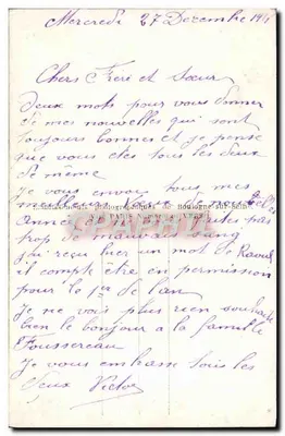 Je Porte-Bonheur — carta de boas-vindas com casal em uma folha de trevo — editor DIX n° 611 — Verso