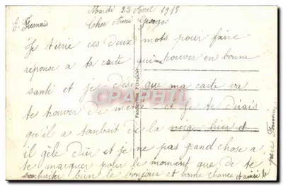 Mulher com cesto de flores — decoração de margaridas e pombas — série 412 — Verso