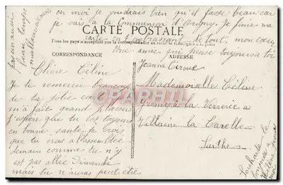 Femme avec panier de fleurs — J'ai rempli de fleurs ce panier Pour vous rappeler mon amitié — J.K. n° 581 — Verso