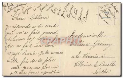 Jovem mulher em vestido amarelo segurando um buquê — Carte postale colorisée — Éditeur R. 4587-2 — Verso