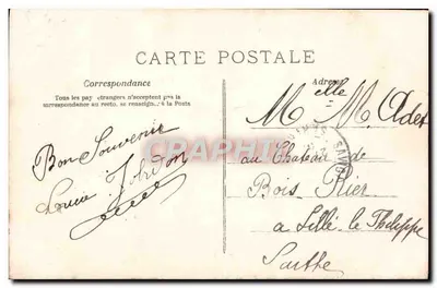 Jovem mulher com buquê de rosas — Amitiés Sincères — D.J.K. n°302 — Verso