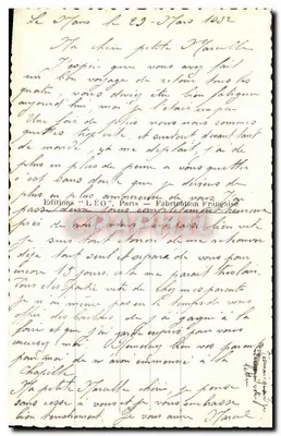 Młody mężczyzna przy stole — róże — wydawca Léo, nr 5265 — Rewers