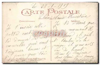 Dois pássaros — sobre galho de pinheiro — F. M. Brochenhoux, Imp.-Édit. Paris, Série N° 41 — Verso