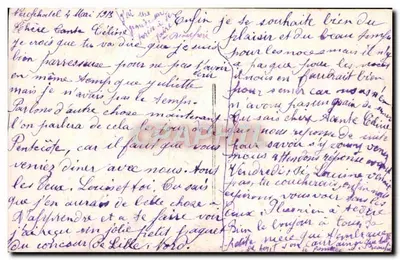 Para w strojach epokowych — scena uprzejmości z różą — REX 3015 — Rewers