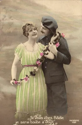 Soldado e mulher — cena romântica — Patriótico 1192