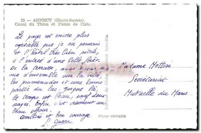Annebey (Haute-Savoie) — Kanał Thiou i Pałac na Wyspie — Wydawnictwo Globe — Rewers